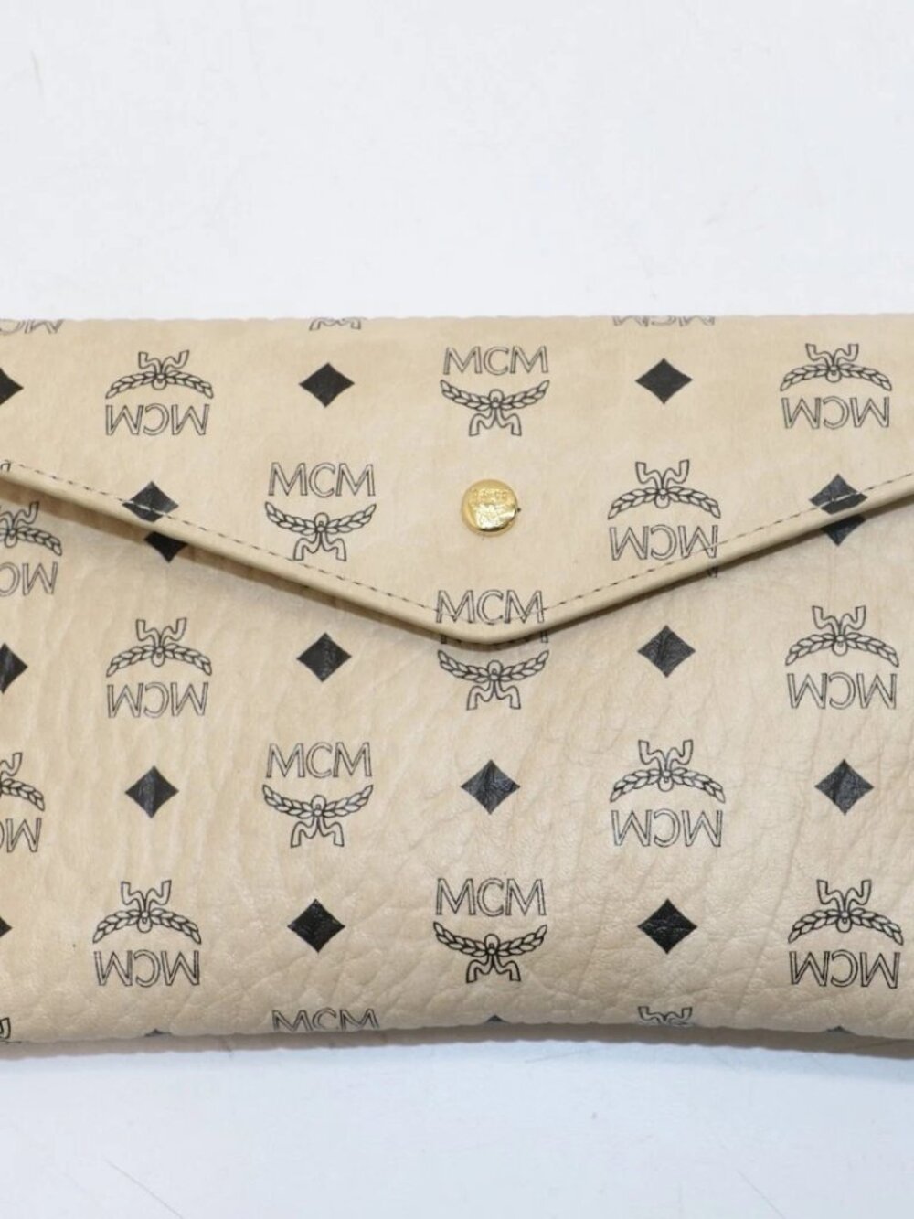 MCM Visetos Envelope Clutch - Beige